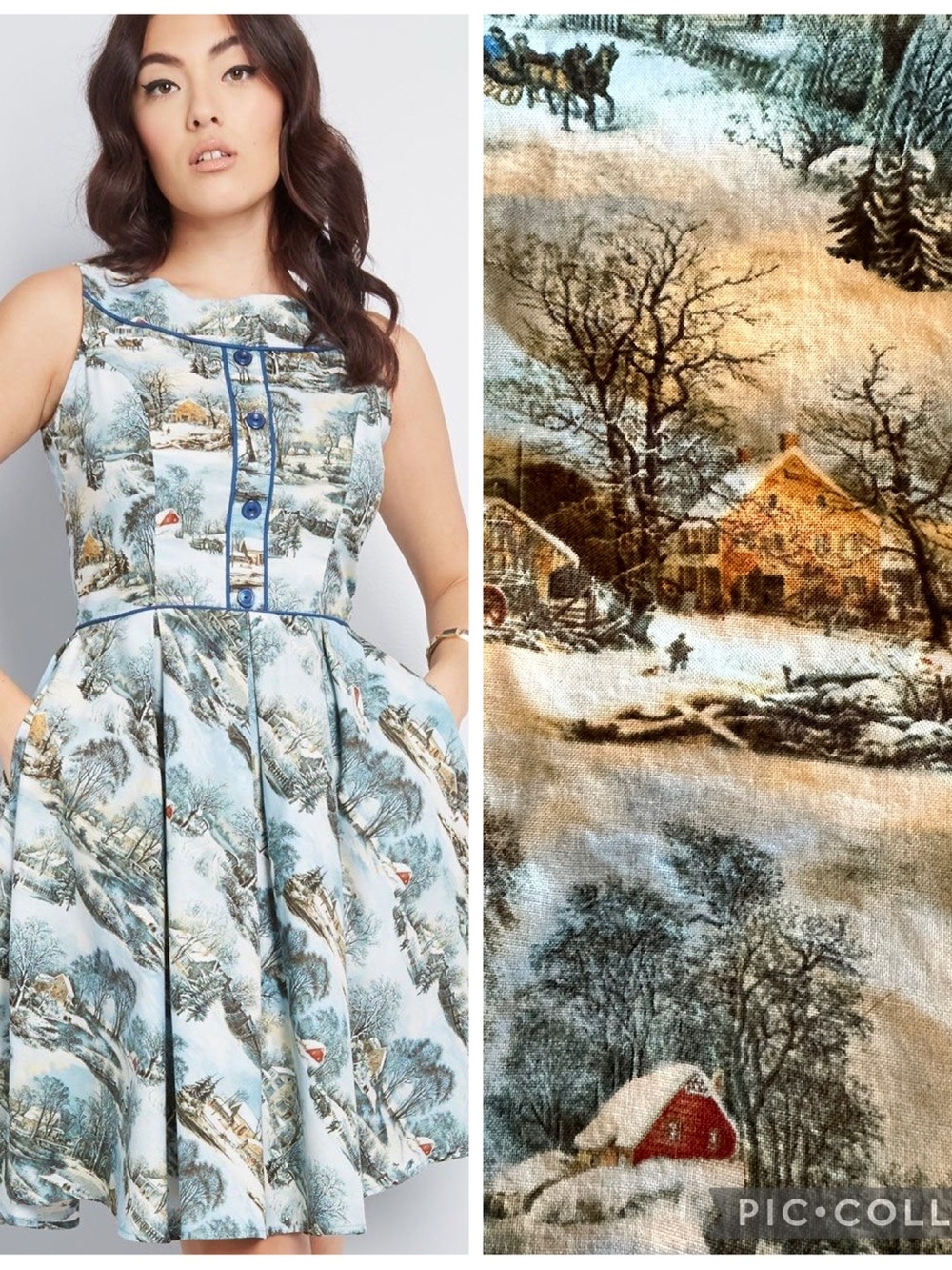 Retrolicious Winter Wonderland Snowy Day Dress size 1X